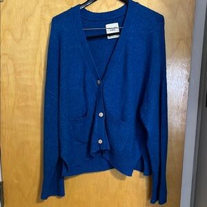 Abercrombie & Fitch Blue Cardigan Sweater V-Neck Long Sleeve